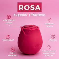 Sugador de Clitóris Rosa 10 Velocidades Recarregável - Vibrador